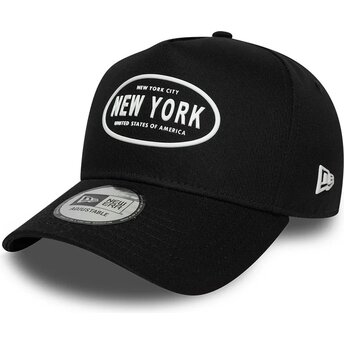 Kepurė išlenkta juoda snapback 9FORTY E Frame Rubber New York New Era