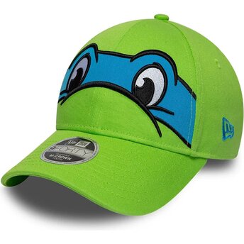 Kepurė išlenkta žalia snapback vaikams 9FORTY M-Crown Face Leonardo Tortugas Ninja New Era