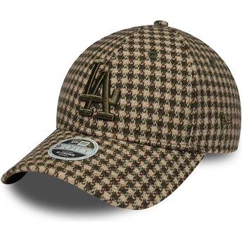 Kepurė išlenkta žalia reguliuojamas 9FORTY M-Crown Houndstooth Los Angeles Dodgers MLB New Era