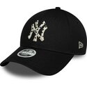 kepure-islenkta-juoda-reguliuojamas-9forty-infill-new-york-yankees-mlb-new-era