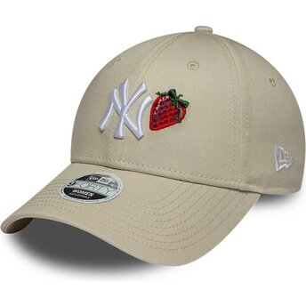 Kepurė išlenkta smėlio reguliuojamas 9FORTY Fruit Icon Strawberry New York Yankees MLB New Era