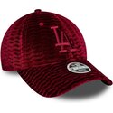 kepure-islenkta-raudona-reguliuojamas-9forty-velour-los-angeles-dodgers-mlb-new-era