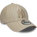 kepure-islenkta-smelio-reguliuojamas-9forty-pu-weave-new-york-yankees-mlb-new-era