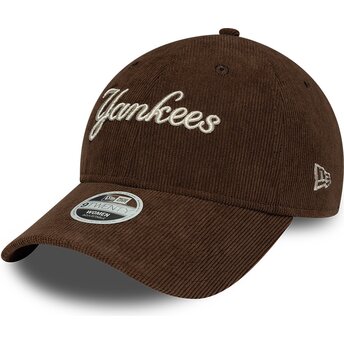 Kepurė išlenkta ruda reguliuojamas 9TWENTY Cord Script New York Yankees MLB New Era