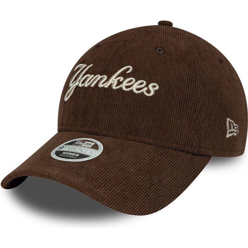 kepure-islenkta-ruda-reguliuojamas-9twenty-cord-script-new-york-yankees-mlb-new-era