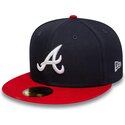 kepure-plokscia-tamsiai-melyna-priglundanti-59fifty-ac-perf-atlanta-braves-mlb-new-era