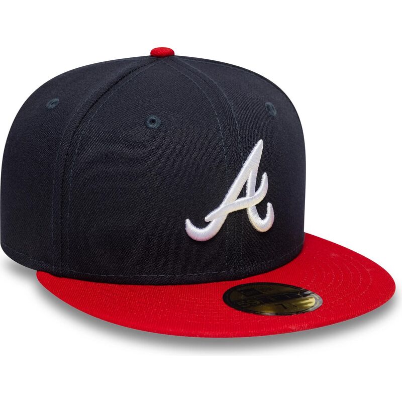 kepure-plokscia-tamsiai-melyna-priglundanti-59fifty-ac-perf-atlanta-braves-mlb-new-era