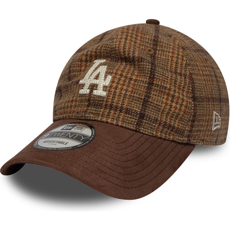 kepure-islenkta-ruda-reguliuojamas-9twenty-mix-check-los-angeles-dodgers-mlb-new-era