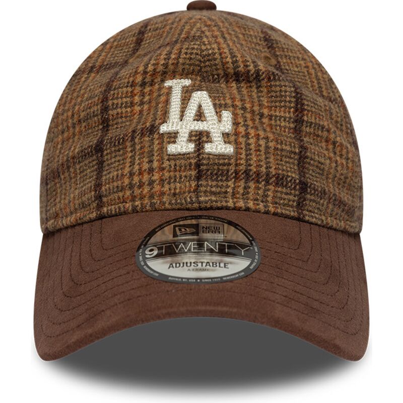 kepure-islenkta-ruda-reguliuojamas-9twenty-mix-check-los-angeles-dodgers-mlb-new-era