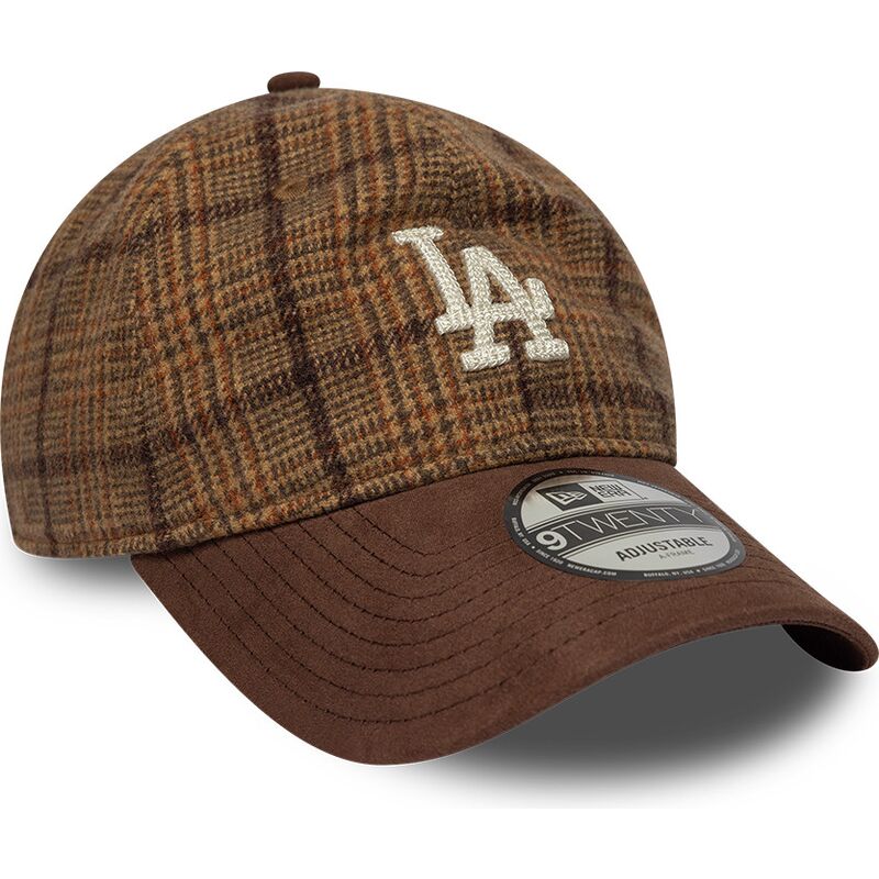 kepure-islenkta-ruda-reguliuojamas-9twenty-mix-check-los-angeles-dodgers-mlb-new-era