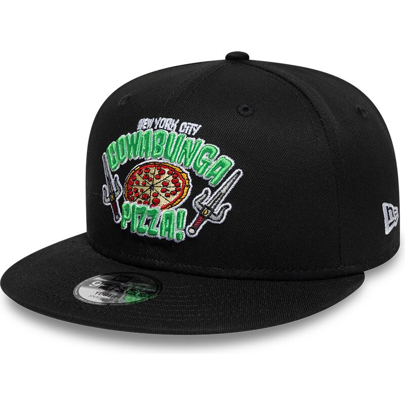 kepure-plokscia-juoda-snapback-vaikams-9fifty-cowabunga-pizza-tortugas-ninja-new-era