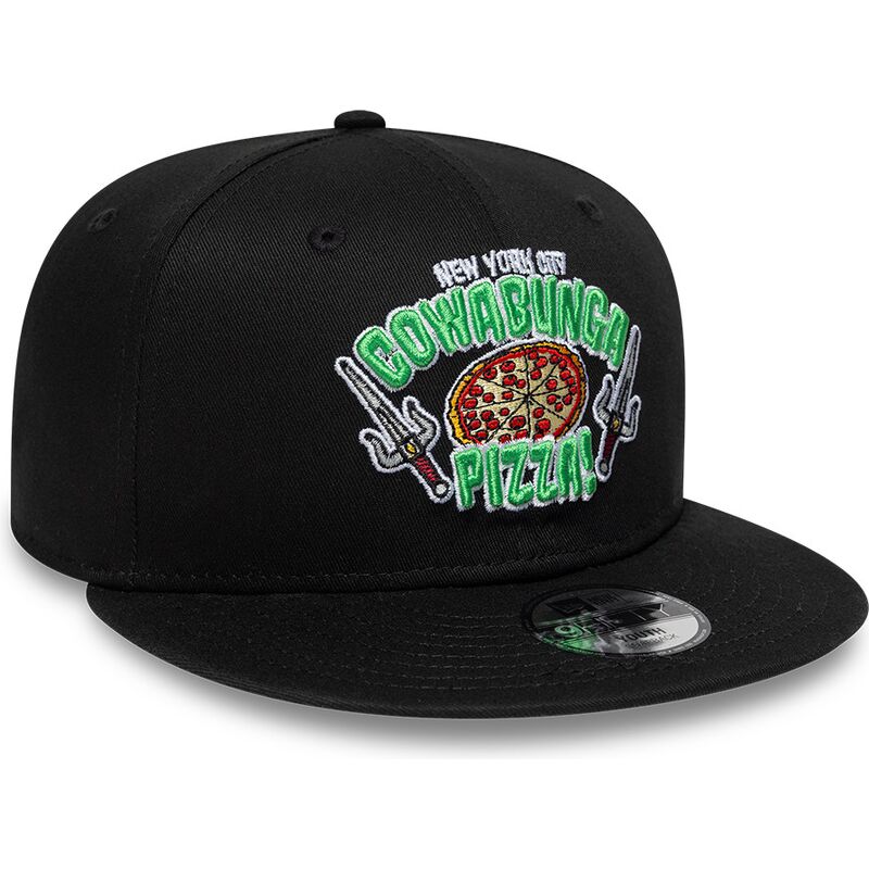 kepure-plokscia-juoda-snapback-vaikams-9fifty-cowabunga-pizza-tortugas-ninja-new-era