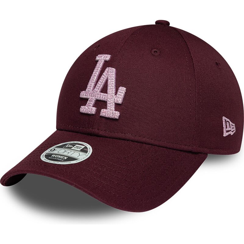 kepure-islenkta-raudona-reguliuojamas-rosa-9forty-metallic-los-angeles-dodgers-mlb-new-era