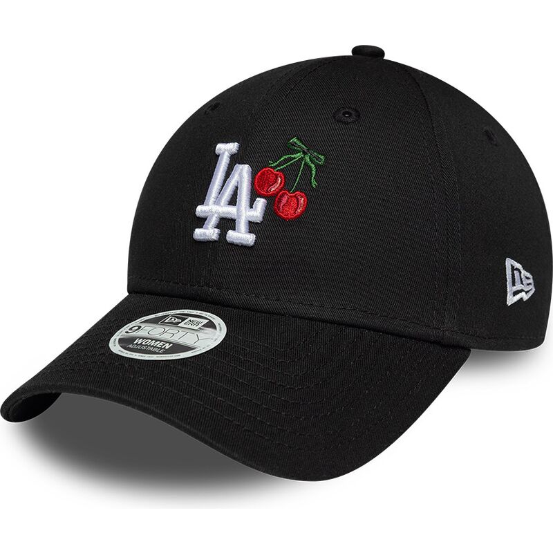 kepure-islenkta-juoda-reguliuojamas-9forty-fruit-icon-cherry-los-angeles-dodgers-mlb-new-era