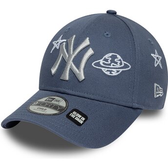 Kepurė išlenkta mėlyna reguliuojamas vaikams 9FORTY Space Glow In The Dark New York Yankees MLB New Era