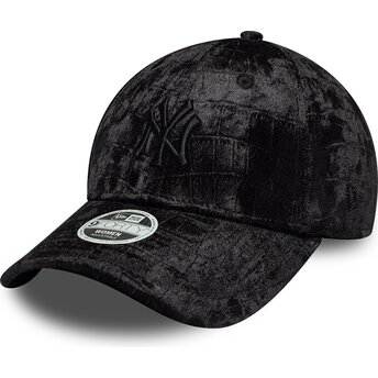 Kepurė išlenkta juoda reguliuojamas 9FORTY Pattern Velour New York Yankees MLB New Era