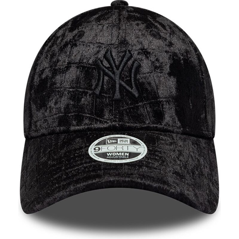 kepure-islenkta-juoda-reguliuojamas-9forty-pattern-velour-new-york-yankees-mlb-new-era