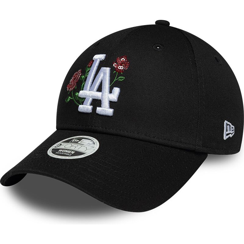 kepure-islenkta-juoda-snapback-9forty-rose-sequin-los-angeles-dodgers-mlb-new-era