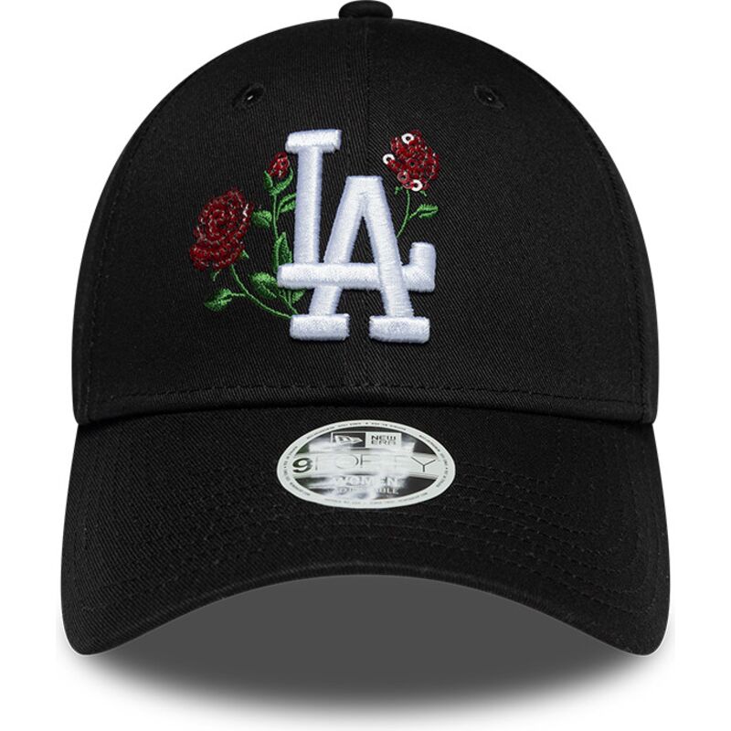 kepure-islenkta-juoda-snapback-9forty-rose-sequin-los-angeles-dodgers-mlb-new-era