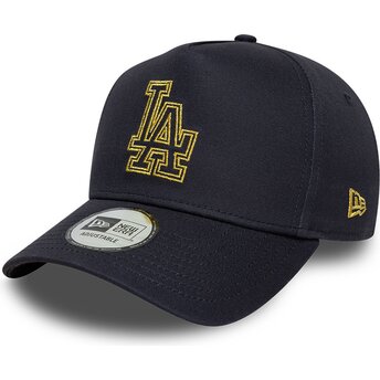 Kepurė išlenkta tamsiai mėlyna snapback 9FORTY dorado E Frame Metallic Outline Los Angeles Dodgers MLB New Era