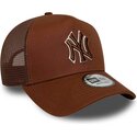 kepure-islenkta-ruda-snapback-e-frame-outline-new-york-yankees-mlb-new-era