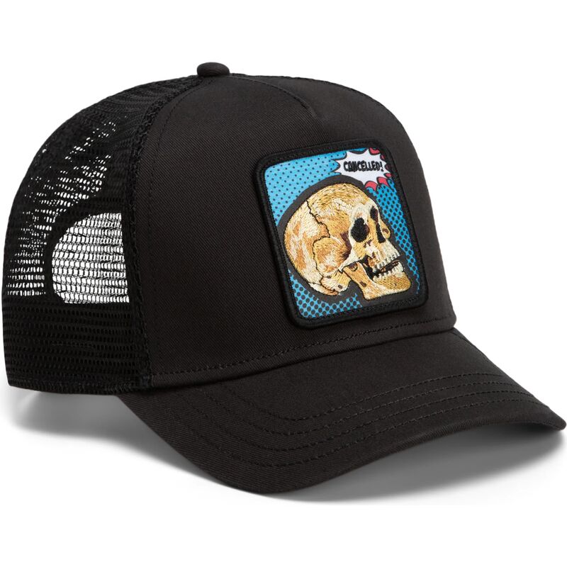 kepure-islenkta-juoda-snapback-cancelled-skull-pop-art-strikes-back-the-farm-goorin-bros