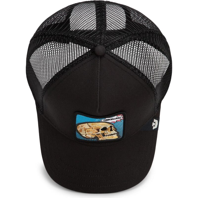kepure-islenkta-juoda-snapback-cancelled-skull-pop-art-strikes-back-the-farm-goorin-bros