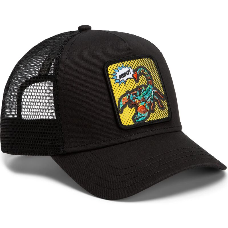kepure-islenkta-juoda-snapback-deadly-scorpion-pop-art-strikes-back-the-farm-goorin-bros
