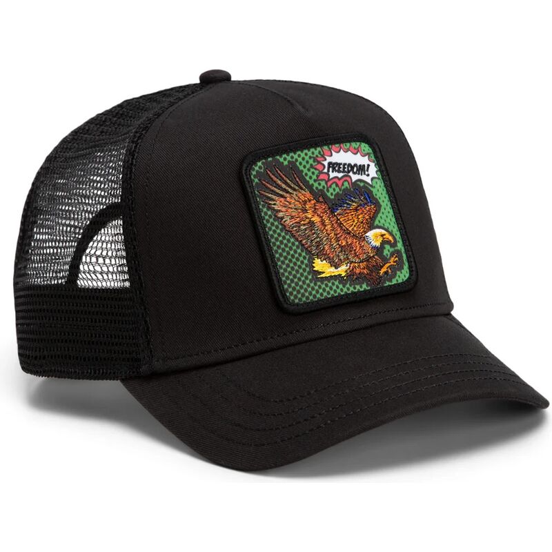 kepure-islenkta-juoda-snapback-freedom-eagle-pop-art-strikes-back-the-farm-goorin-bros