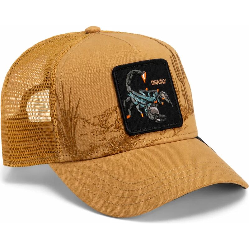 kepure-islenkta-ruda-snapback-scorpion-badlands-deadly-the-farm-goorin-bros