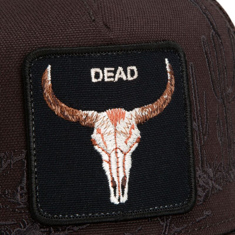 kepure-islenkta-ruda-snapback-skull-badlands-dead-the-farm-goorin-bros
