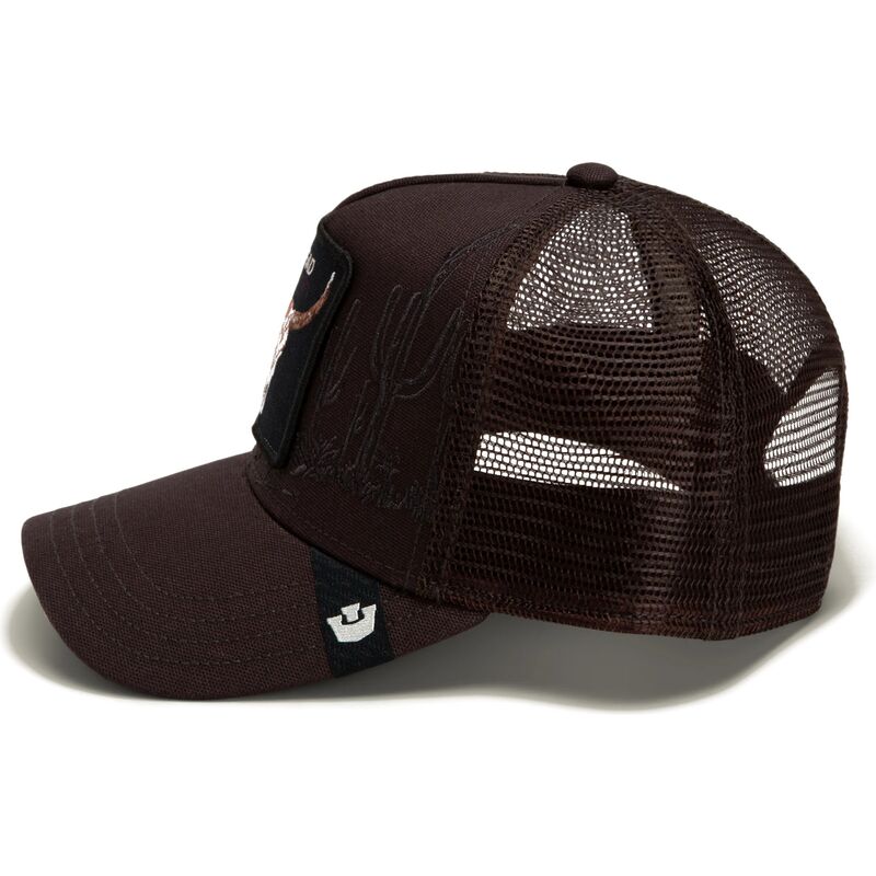 kepure-islenkta-ruda-snapback-skull-badlands-dead-the-farm-goorin-bros