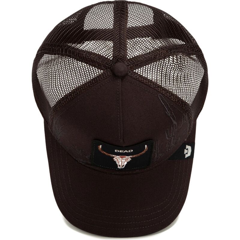 kepure-islenkta-ruda-snapback-skull-badlands-dead-the-farm-goorin-bros