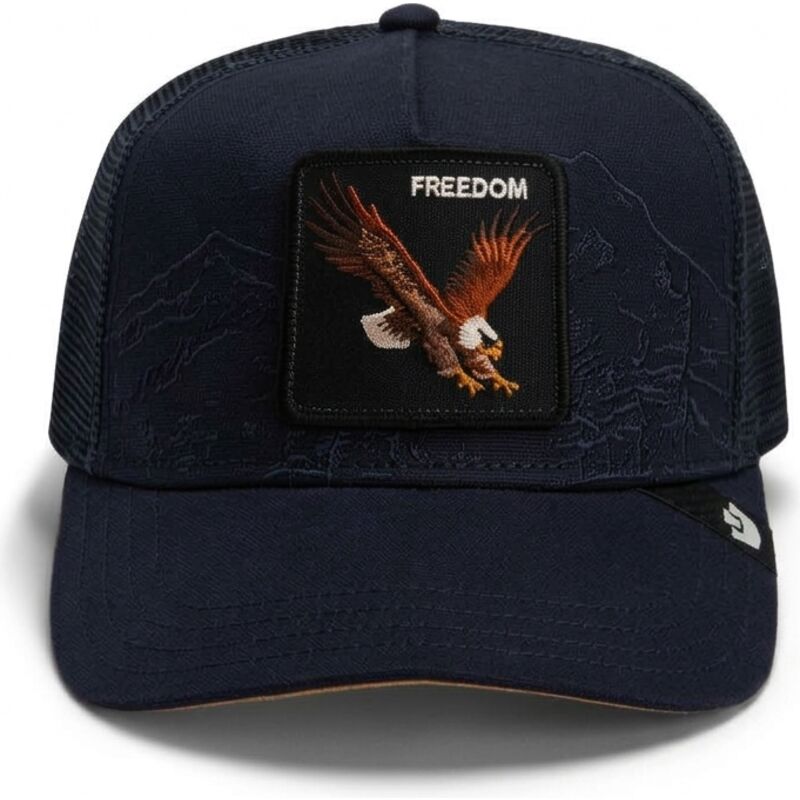 kepure-islenkta-tamsiai-melyna-snapback-eagle-badlands-freedom-the-farm-goorin-bros