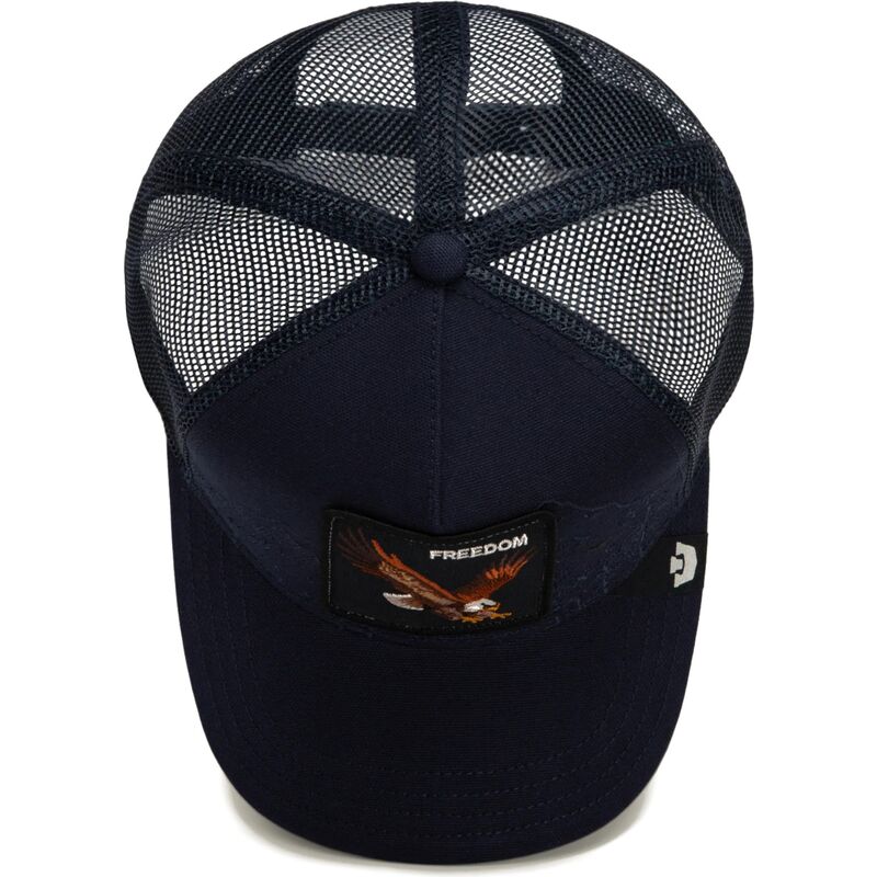 kepure-islenkta-tamsiai-melyna-snapback-eagle-badlands-freedom-the-farm-goorin-bros