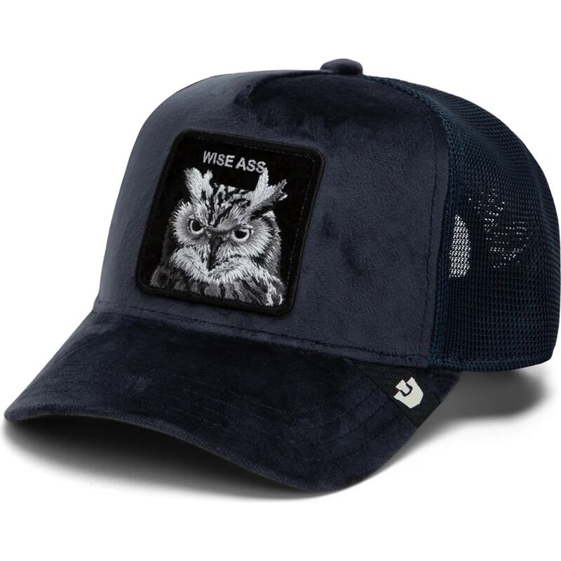 kepure-islenkta-tamsiai-melyna-snapback-velour-wise-ass-the-farm-goorin-bros