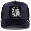 kepure-islenkta-tamsiai-melyna-snapback-velour-wise-ass-the-farm-goorin-bros