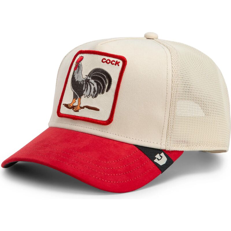 kepure-islenkta-raudona-snapback-the-suede-rooster-microsuede-cock-the-farm-goorin-bros