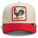 kepure-islenkta-raudona-snapback-the-suede-rooster-microsuede-cock-the-farm-goorin-bros