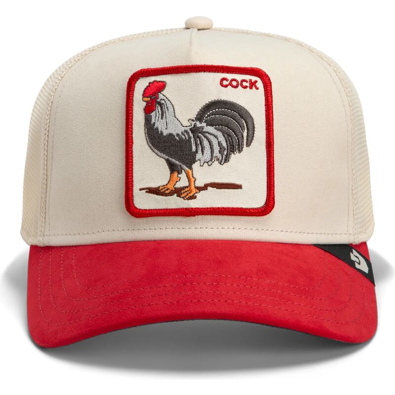 kepure-islenkta-raudona-snapback-the-suede-rooster-microsuede-cock-the-farm-goorin-bros