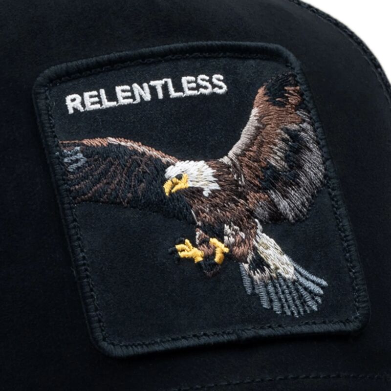 kepure-islenkta-juoda-snapback-suede-relentless-eagle-microsuede-the-farm-goorin-bros
