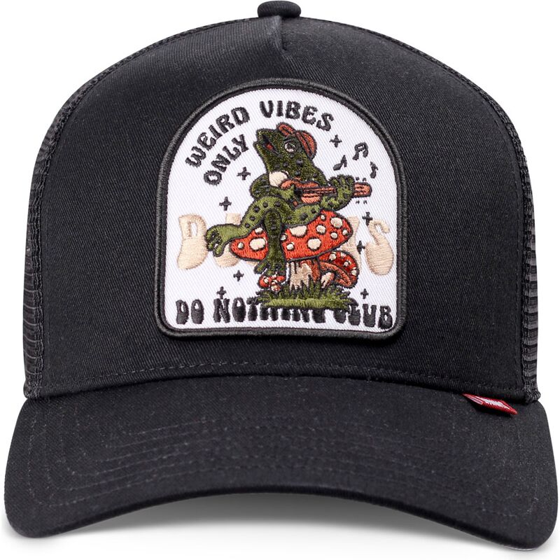 kepure-islenkta-juoda-snapback-hft-do-nothing-club-weird-vibes-frog-djinns