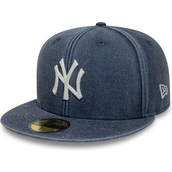 Kepurė plokščia tamsiai mėlyna priglundanti 59FIFTY Washed New York Yankees MLB New Era