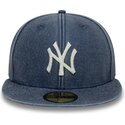 kepure-plokscia-tamsiai-melyna-priglundanti-59fifty-washed-new-york-yankees-mlb-new-era