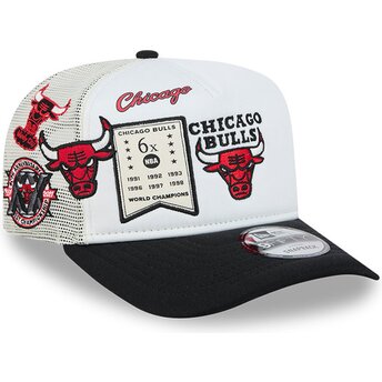 Kepurė išlenkta balta snapback Hardwood Classics 9FIFTY A Frame Precurved Chicago Bulls NBA New Era