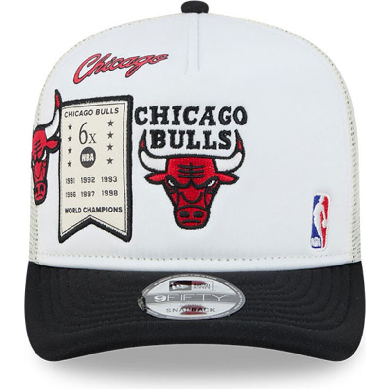 kepure-islenkta-balta-snapback-hardwood-classics-9fifty-a-frame-precurved-chicago-bulls-nba-new-era