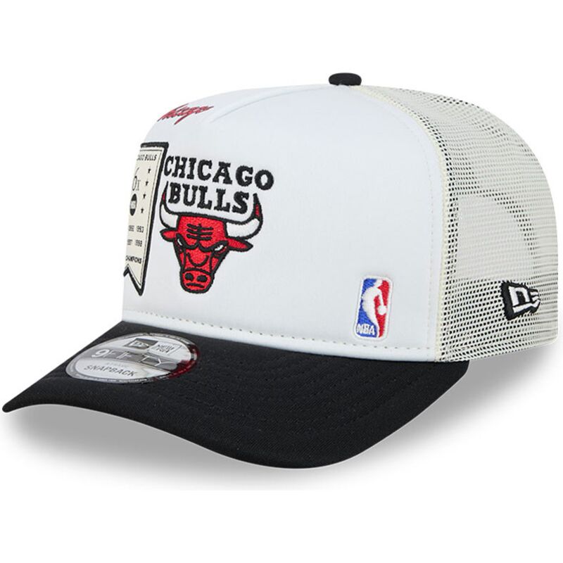 kepure-islenkta-balta-snapback-hardwood-classics-9fifty-a-frame-precurved-chicago-bulls-nba-new-era