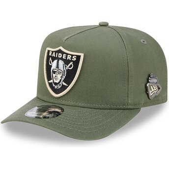 Kepurė išlenkta žalia snapback 9FIFTY A Frame Precurved Side Pin Las Vegas Raiders NFL New Era