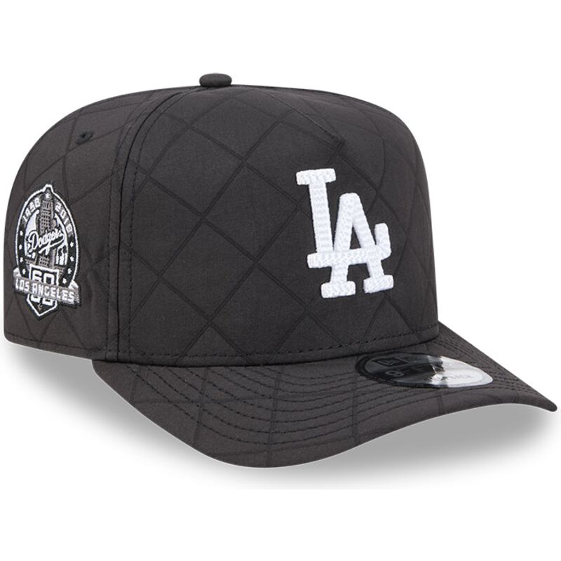 kepure-islenkta-juoda-snapback-9fifty-a-frame-precurved-checkered-los-angeles-dodgers-mlb-new-era