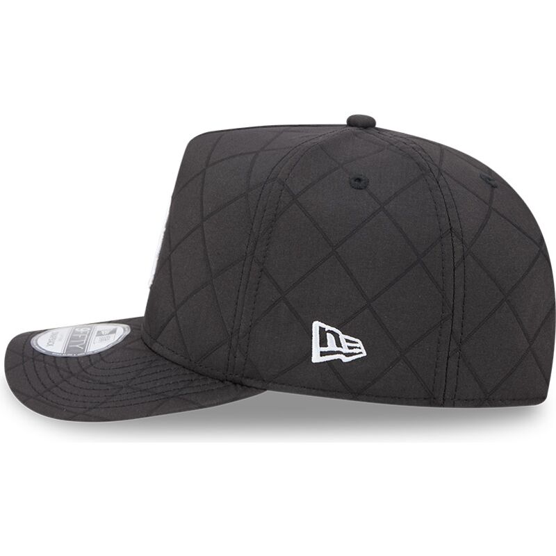 kepure-islenkta-juoda-snapback-9fifty-a-frame-precurved-checkered-los-angeles-dodgers-mlb-new-era